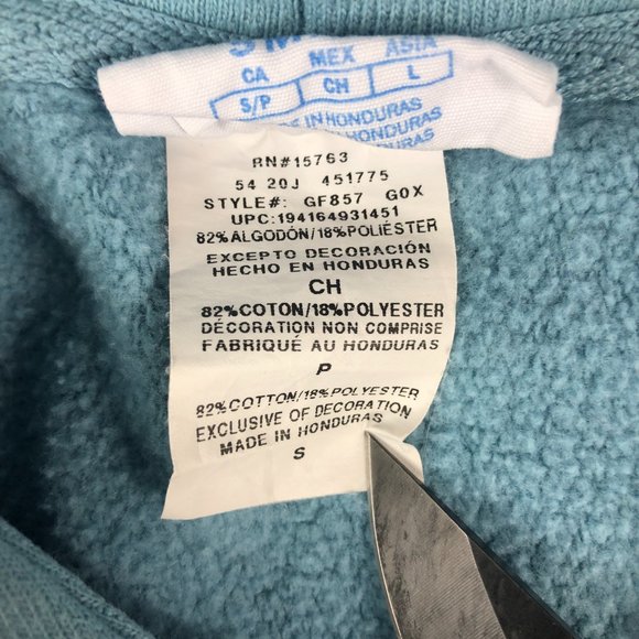 Y2K Champion Reverse Weave Sweatshirt Men Small Light Blue Faded Pullover Hoodie - Picture 8 of 15
